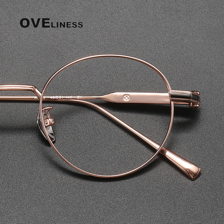 Oveliness Unisex Full Rim Round Titanium Eyeglasses 80983 Full Rim Oveliness