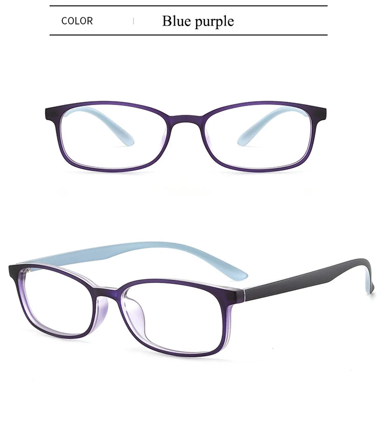 Bclear Unisex Small Full Rim Rectangle Plastic Eyeglasses 1058 Full Rim Bclear