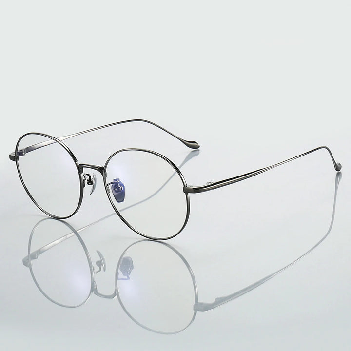 Muzz Unisex Full Rim Oval Round Titanium Eyeglasses 10184