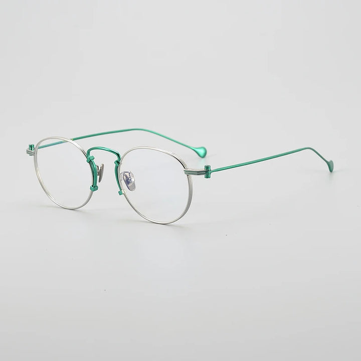 Muzz Unisex Full Rim Round Titanium Eyeglasses 19068 Full Rim Muzz Green