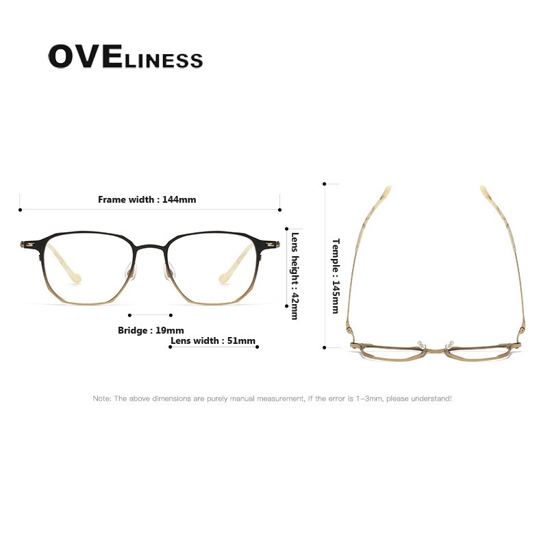 Oveliness Unisex Full Rim Square Titanium Eyeglasses 20-2317 Full Rim Oveliness