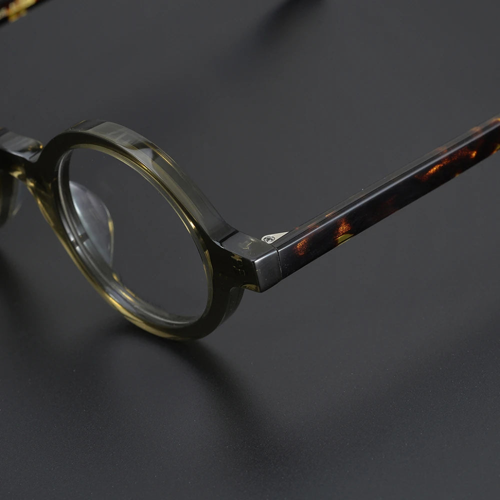 Black Mask Full Rim Round Acetate Optical Eyeglasses 424221 Full Rim Black Mask