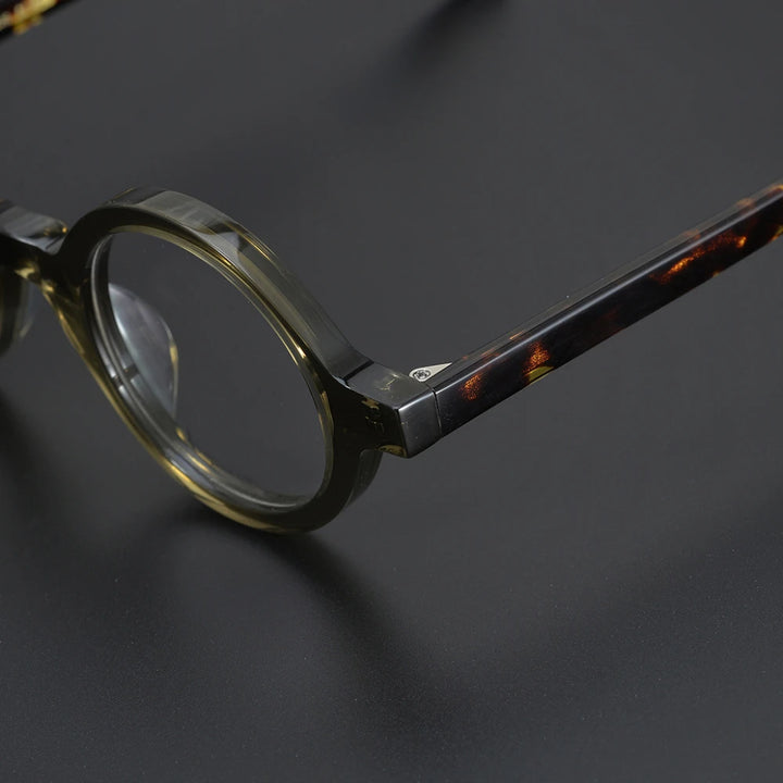 Black Mask Full Rim Round Acetate Optical Eyeglasses 424221 Full Rim Black Mask