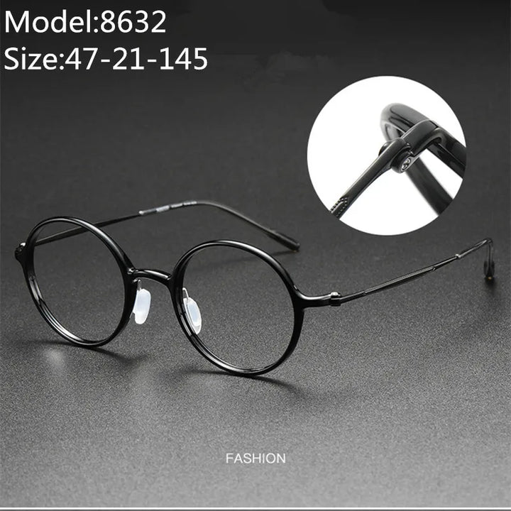 Aimee Unisex Full Rim Round Titanium Acetate Eyeglasses 8635 Full Rim Aimee