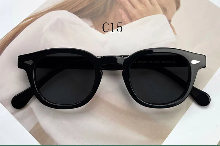 Yujo Women's Full Rim Oval Square Acetate Polarized Sunglasses Y4638 Sunglasses Yujo C15 CHINA