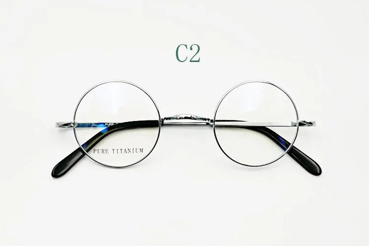 Yujo Unisex Full Rim Small Round Titanium 42mm Eyeglasses Full Rim Yujo C2 China