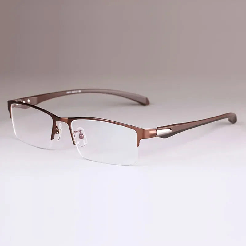 Handoer Unisex Full Semi Rim Square Tr 90 Alloy Eyeglasses 561718