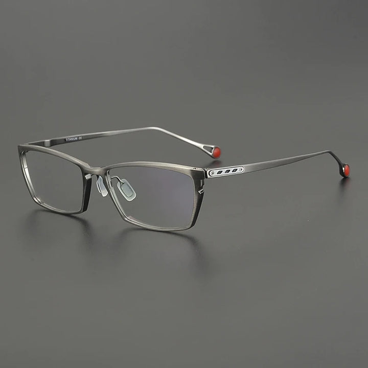 Gatenac Unisex Full Rim Square Brow Line Titanium Eyeglasses Gxyj2117