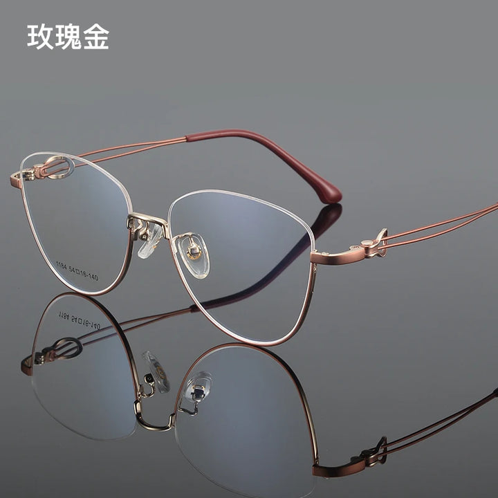 Bclear Women's Semi Rim Square Cat Eye Alloy Eyeglasses 61184