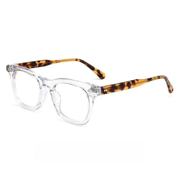 Yimaruili Unisex Full Rim Square Acetate Eyeglasses Kbt98612 Full Rim Yimaruili Eyeglasses Transparent
