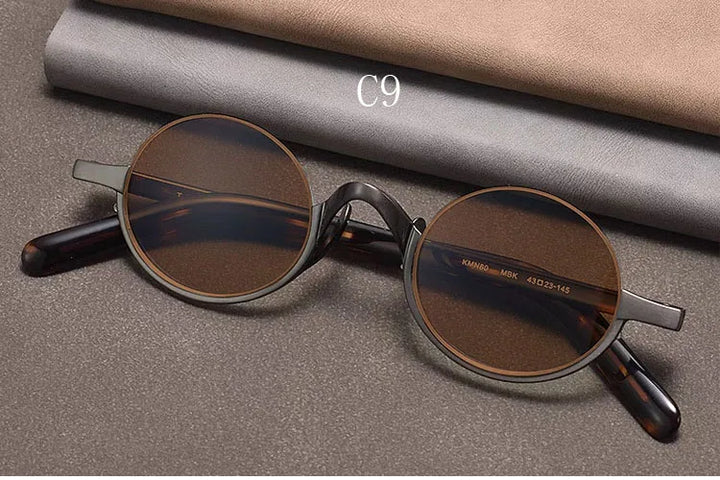 Yujo Unisex Semi Rim Oval Titanium Polarized Sunglasses Y4338 Sunglasses Yujo C9 CHINA