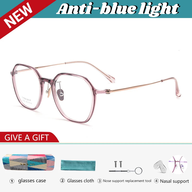 Vicky Unisex Full Rim Polygon Tr 90 Titanium Reading Glasses 91063