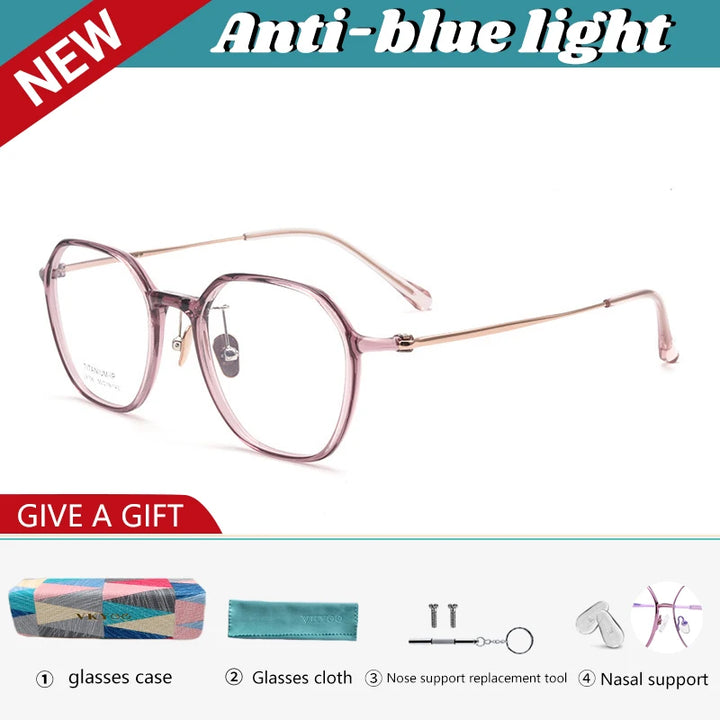 Vicky Unisex Full Rim Polygon Tr 90 Titanium Reading Glasses 91063