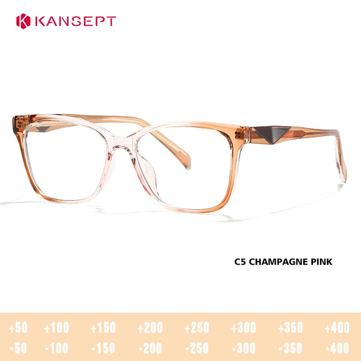 Kansept Women's Full Rim Square Tr 90 Alloy Reading Glasses 27016