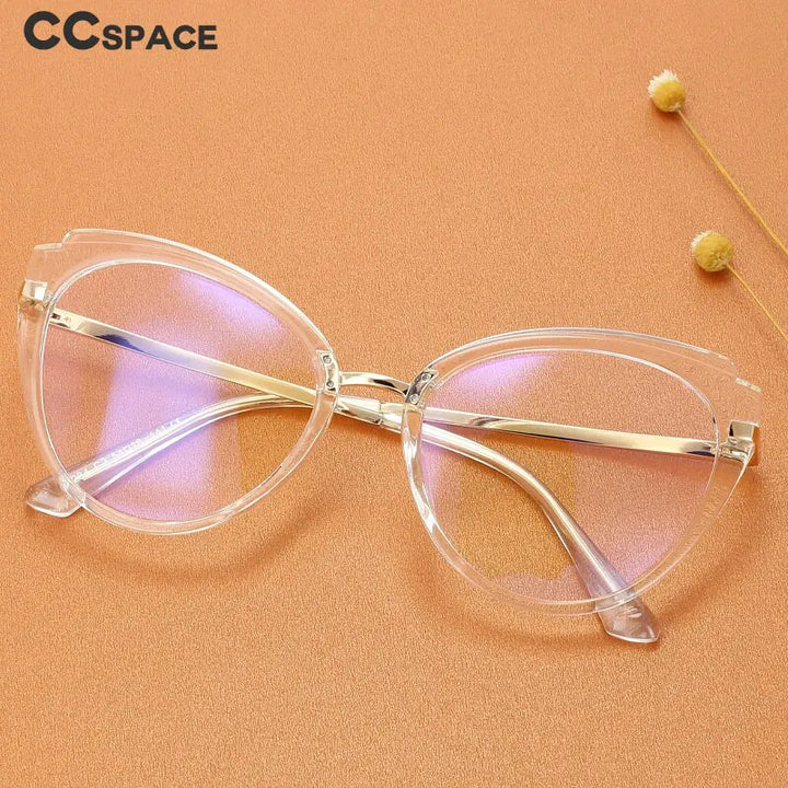 CCspace Unisex Full Rim Cat Eye Tr 90 Titanium Reading Glasses R48270 Reading Glasses CCspace