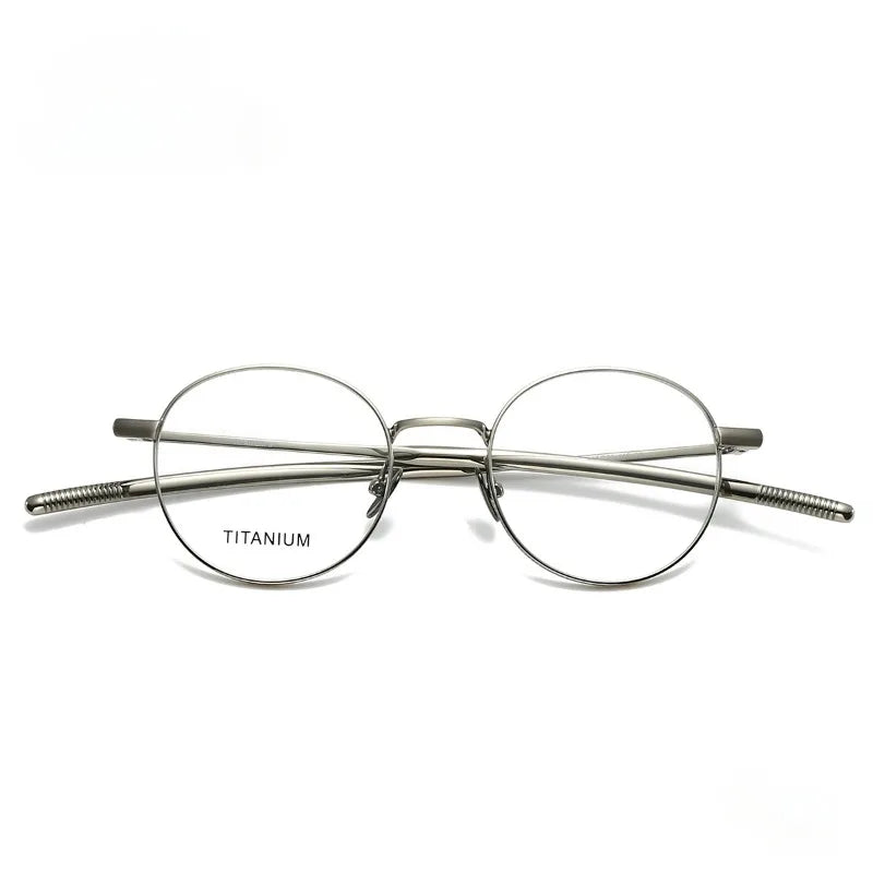 Hewei Unisex Full Rim Round Titanium Eyeglasses 07017