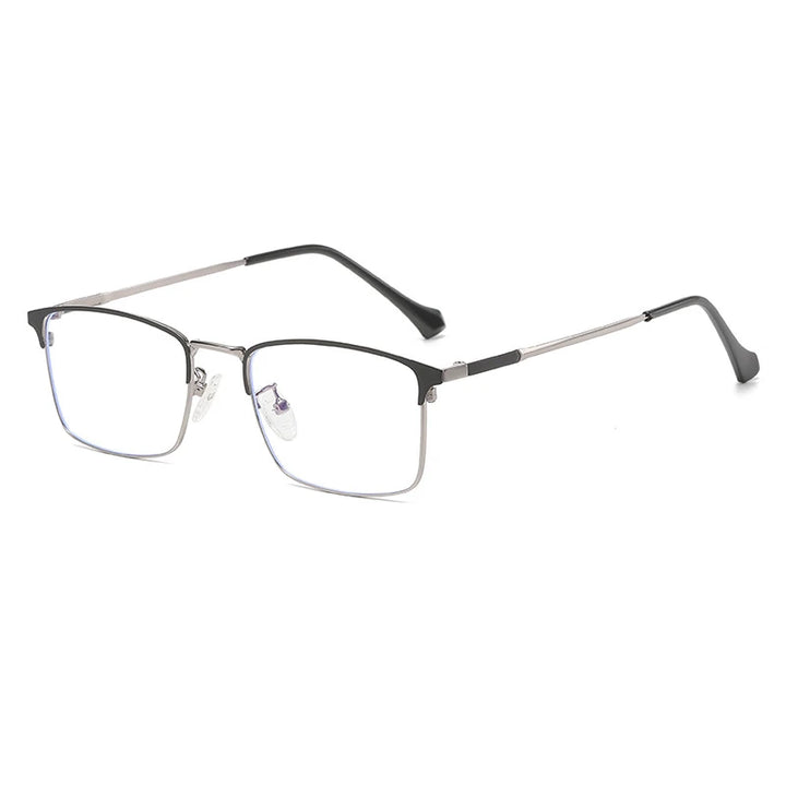 Cubojue Men's Full Rim Square Titanium Reading Glasses 101979 Reading Glasses Cubojue 101932 black grey 0 