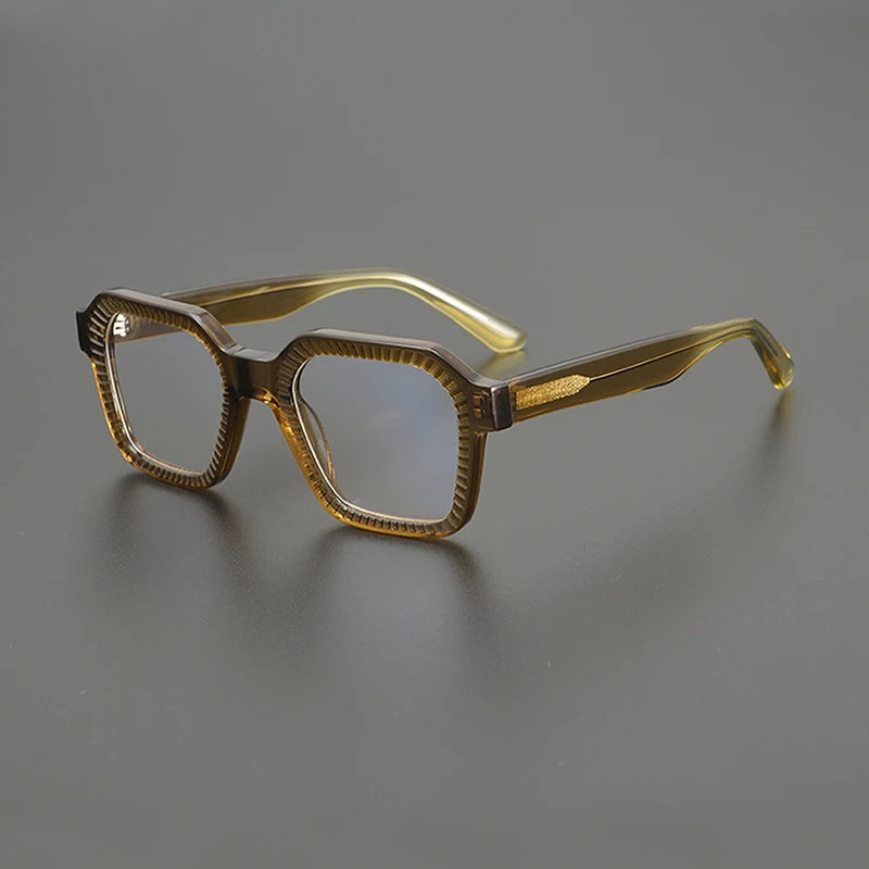 Nobler Unisex Full Rim Flat Top Square Thick Acetate Eyeglasses T067 Full Rim Nobler C6