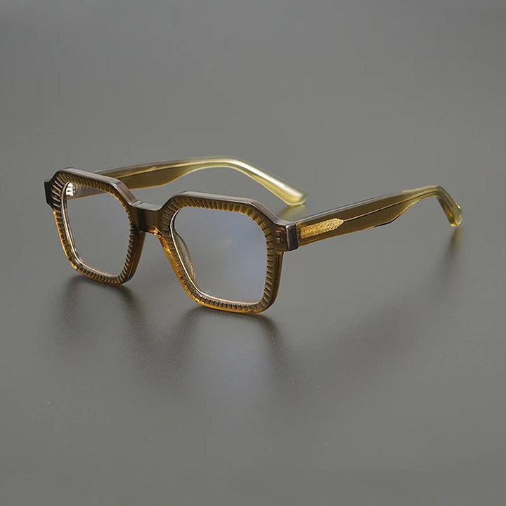 Nobler Unisex Full Rim Flat Top Square Thick Acetate Eyeglasses T067 Full Rim Nobler C6