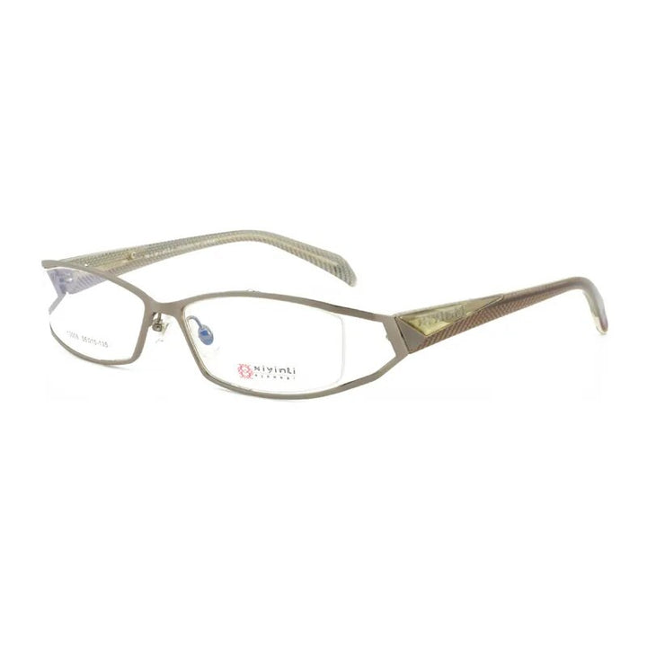 Cubjoue Unisex Full Rim Rectangle Alloy Myopic Reading Glasses 13006 Reading Glasses Cubojue Gray 0