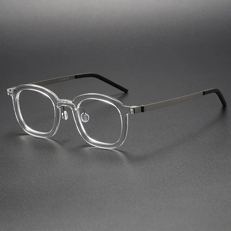 Muzz Unisex Full Rim Square Titanium Acetate Eyeglasses 1050 Full Rim Muzz C4