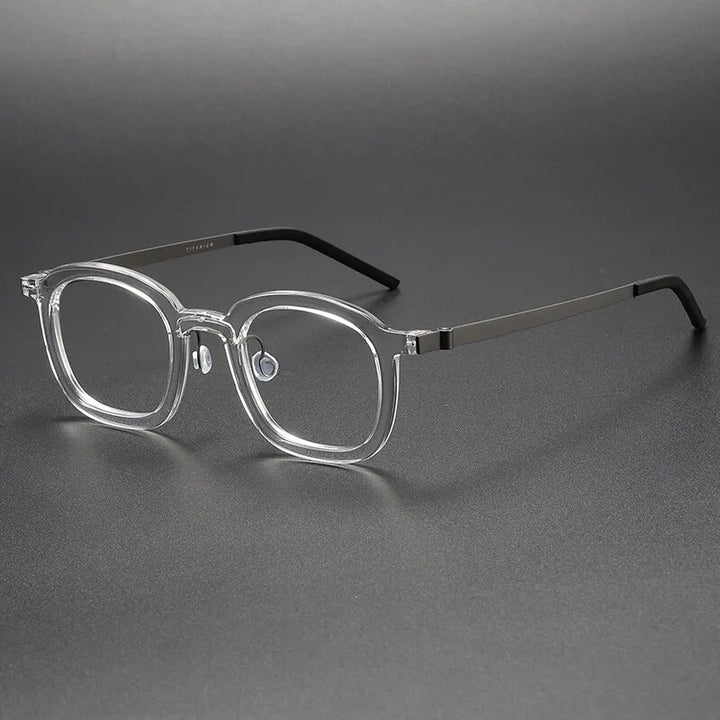 Muzz Unisex Full Rim Square Titanium Acetate Eyeglasses 1050 Full Rim Muzz C4