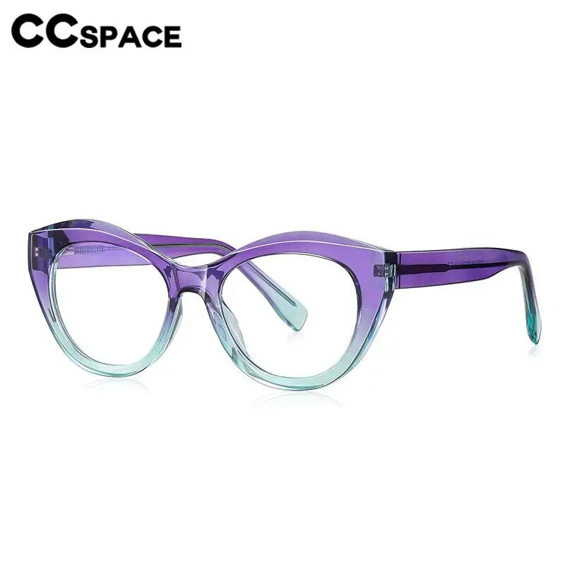 CCspace Unisex Full Rim Cat Eye Tr 90 Titanium Eyeglasses 57035 Full Rim CCspace