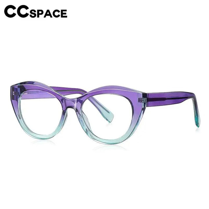CCspace Unisex Full Rim Cat Eye Tr 90 Titanium Eyeglasses 57035 Full Rim CCspace