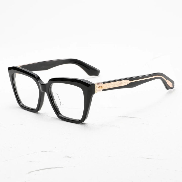 Muzz Unisex Full Rim Polygon Square Thick Acetate Eyeglasses 416317