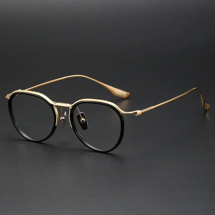 Aimee Unisex Semi Rim Brow Line Oval Titanium Acetate Eyeglasses 4131 Semi Rim Aimee