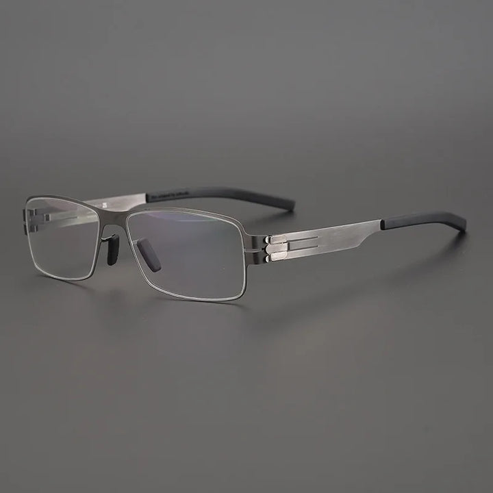 Black Mask Unisex Full Rim Square Screwless Steel Eyeglasses 4294 Full Rim Black Mask Gun Gray