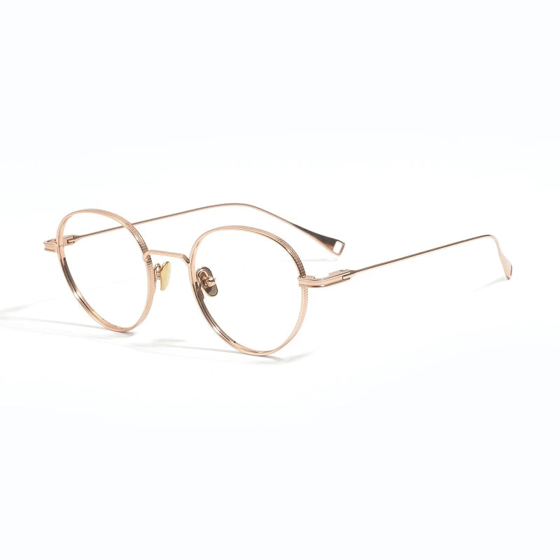 Black Mask Unisex Full Rim Round Titanium Eyeglasses 89012