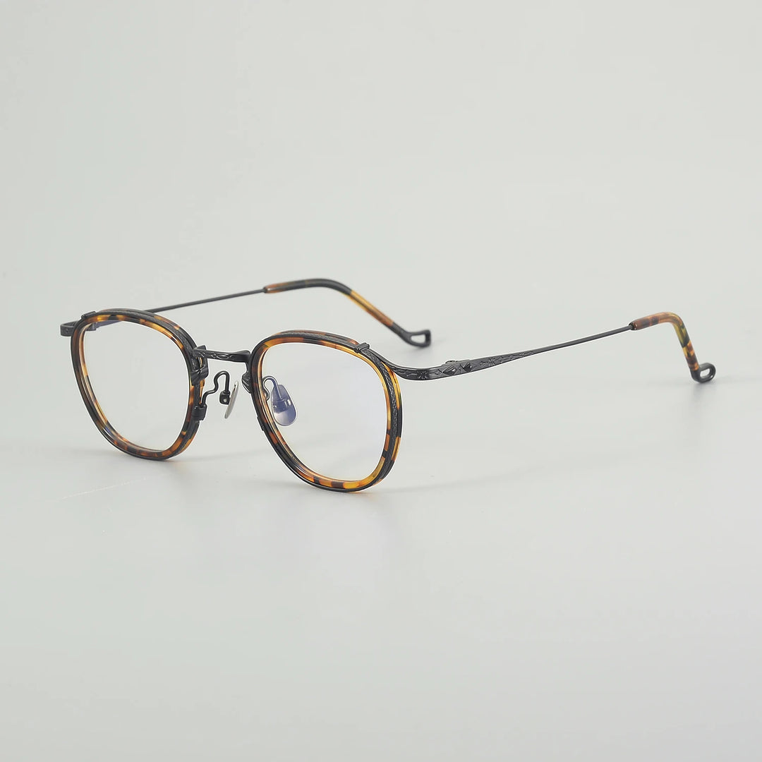 Muzz Unisex Full Rim Oval Square Titanium Acetate Eyeglasses 54916