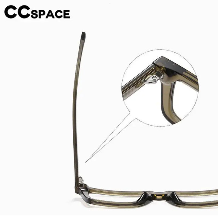 CCspace Unisex Full Rim Square Tr 90 Titanium Eyeglasses 57176 Full Rim CCspace