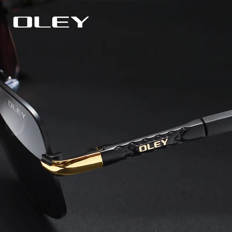 Oley Men's Full Rim Oval Aluminum Magnesium Polarized Sunglasses Y8724 Sunglasses Oley   