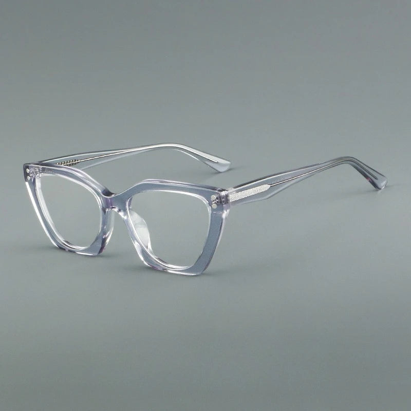 Hewei Women's Full Rim Square Cat Eye Thick Acetate Eyeglasses 88027