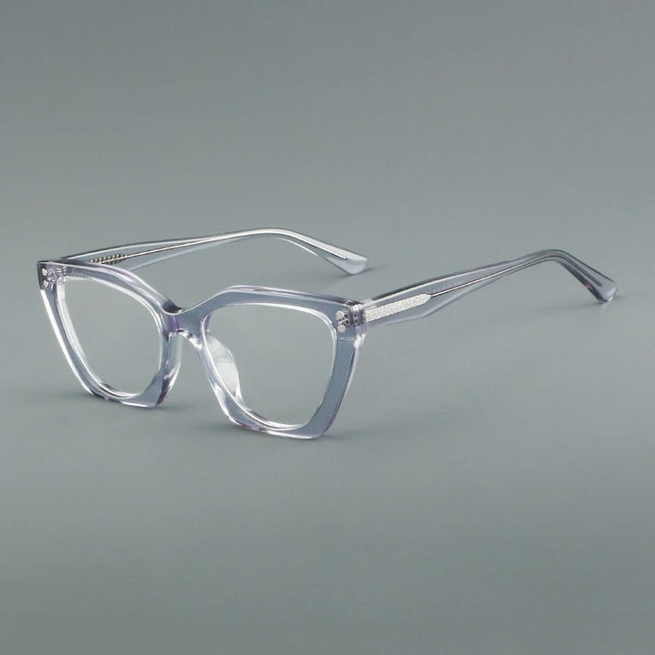 Hewei Women's Full Rim Square Cat Eye Thick Acetate Eyeglasses 88027