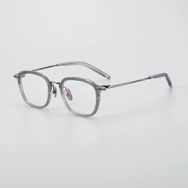 Black Mask Unisex Full Rim Square Acetate Titanium Eyeglasses 915110
