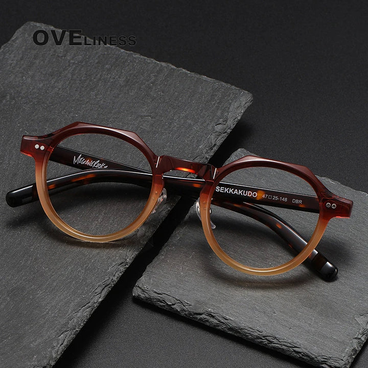 Oveliness Unisex Full Rim Round Acetate Eyeglasses V003 Full Rim Oveliness