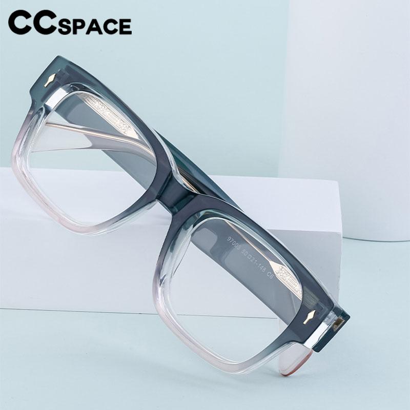 CCspace Unisex Full Rim Square Tr 90 Titanium Eyeglasses 56737 Full Rim CCspace