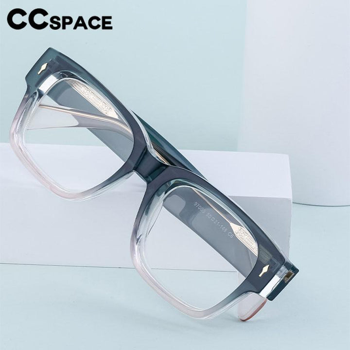 CCspace Unisex Full Rim Square Tr 90 Titanium Eyeglasses 56737 Full Rim CCspace