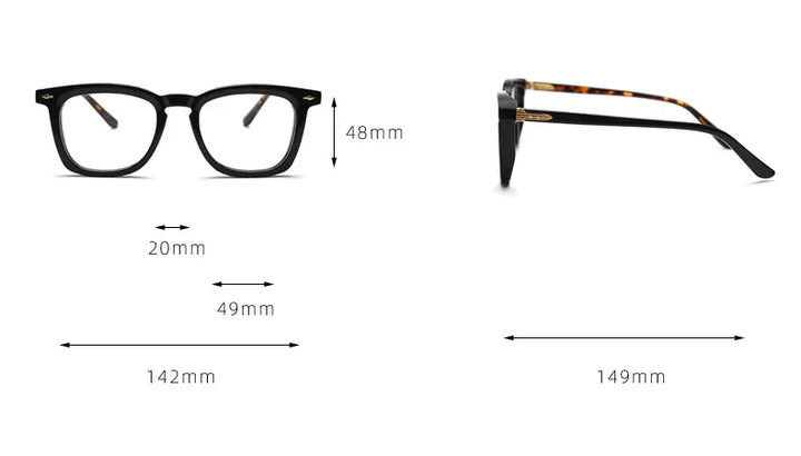 CCspace Unisex Full Rim Big Square Acetate Eyeglasses 57347 Full Rim CCspace