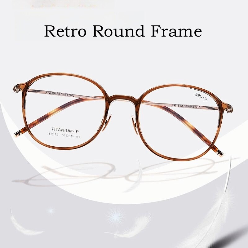 Yimaruili Unisex Full Rim Round Tr 90 Titanium Eyeglasses L9113y Full Rim Yimaruili Eyeglasses