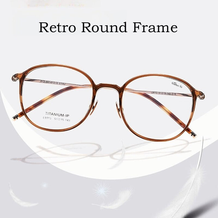 Yimaruili Unisex Full Rim Round Tr 90 Titanium Eyeglasses L9113y Full Rim Yimaruili Eyeglasses