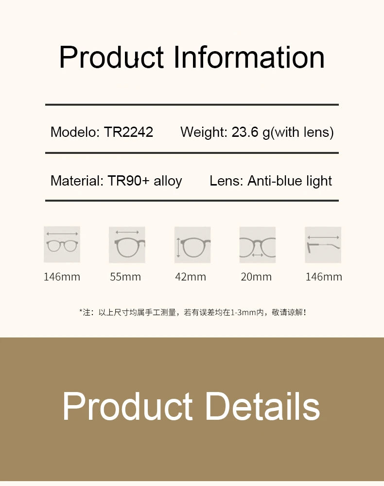 Vicky Unisex Semi Rim Square Tr 90 Titanium Reading Glasses 2242 Reading Glasses Vicky