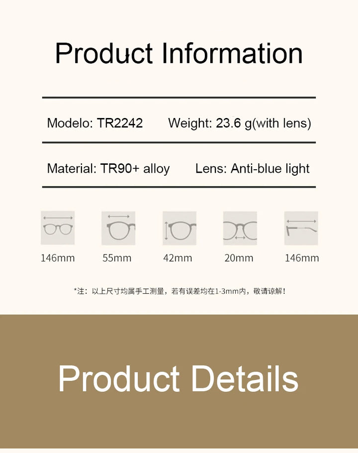 Vicky Unisex Semi Rim Square Tr 90 Titanium Reading Glasses 2242 Reading Glasses Vicky
