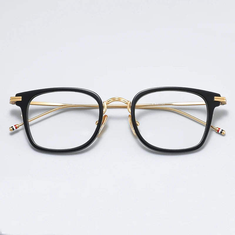 Black Mask Unisex Full Rim Square Alloy Eyeglasses Bmt905 Full Rim Black Mask Black-Gold