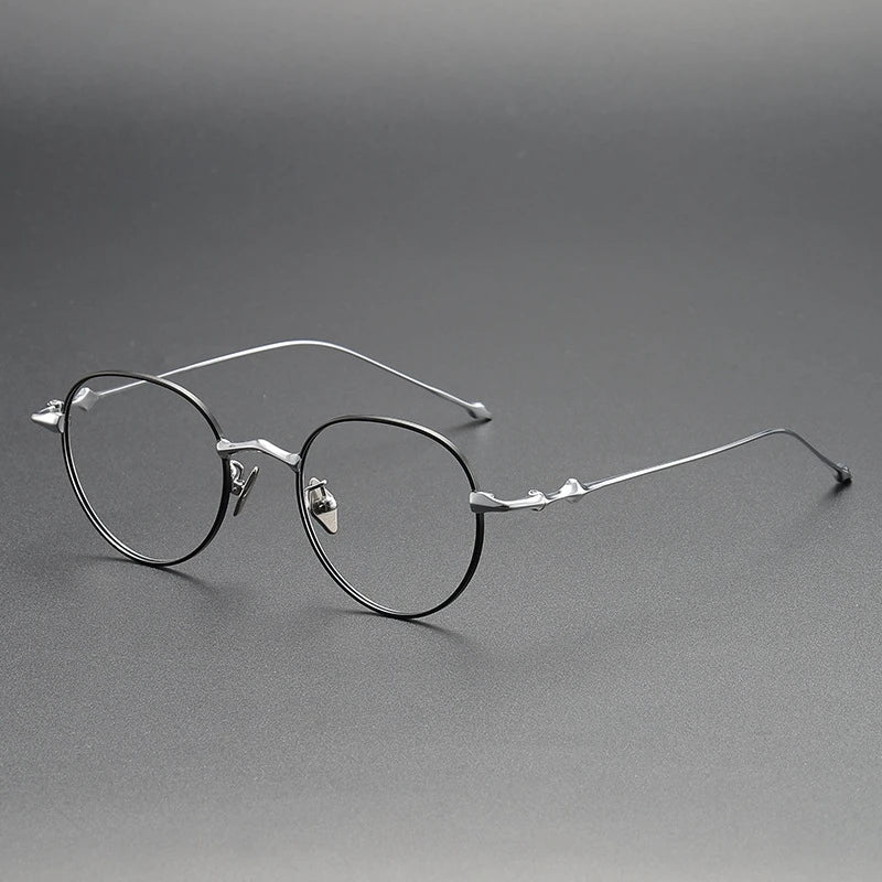 Yimaruili Unisex Full Rim Round Titanium Eyegalsses 614701