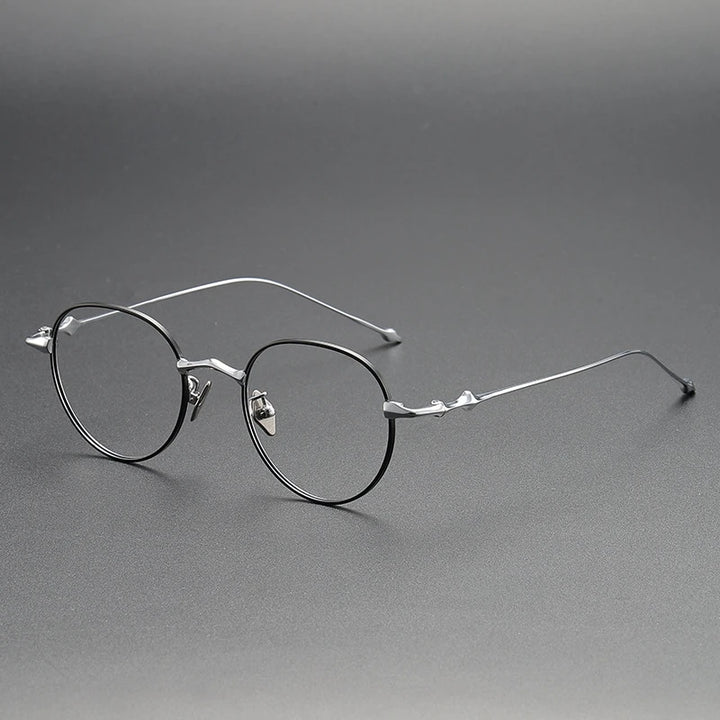 Yimaruili Unisex Full Rim Round Titanium Eyegalsses 614701