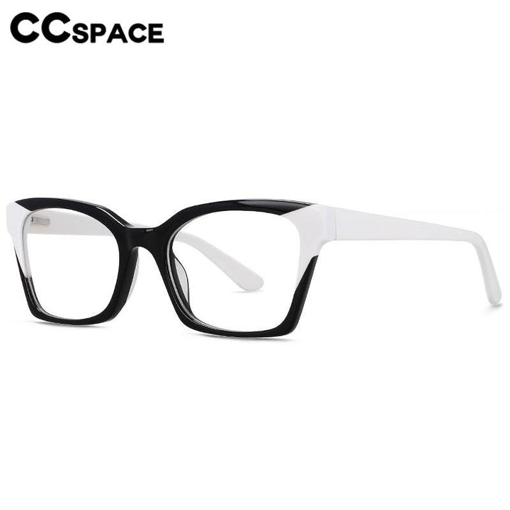CCspace Unisex Full Rim Square Cat Eye Acetate Fiber Eyeglasses 56554 Full Rim CCspace